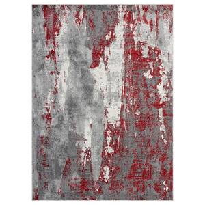 Brown Polypropylene 8 ft. x 10 ft. Abstract Indoor Area Rug A46A1-rug ...