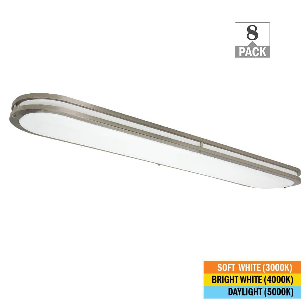 Orbit 46 in. x 10 in. Brushed Nickel Linear LED Flush Mount Ceiling Light 4