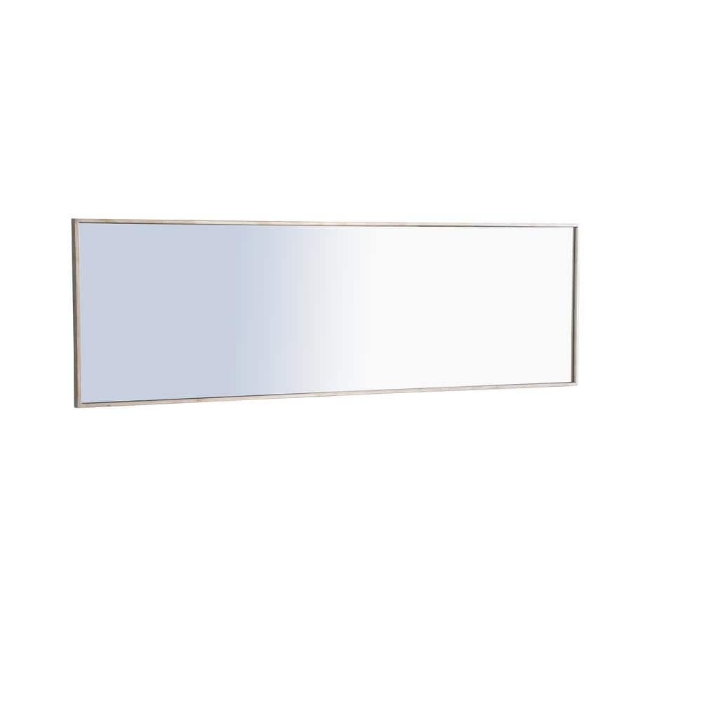 Elegant Silver Metal Frame Rectangular Mirror 18x60