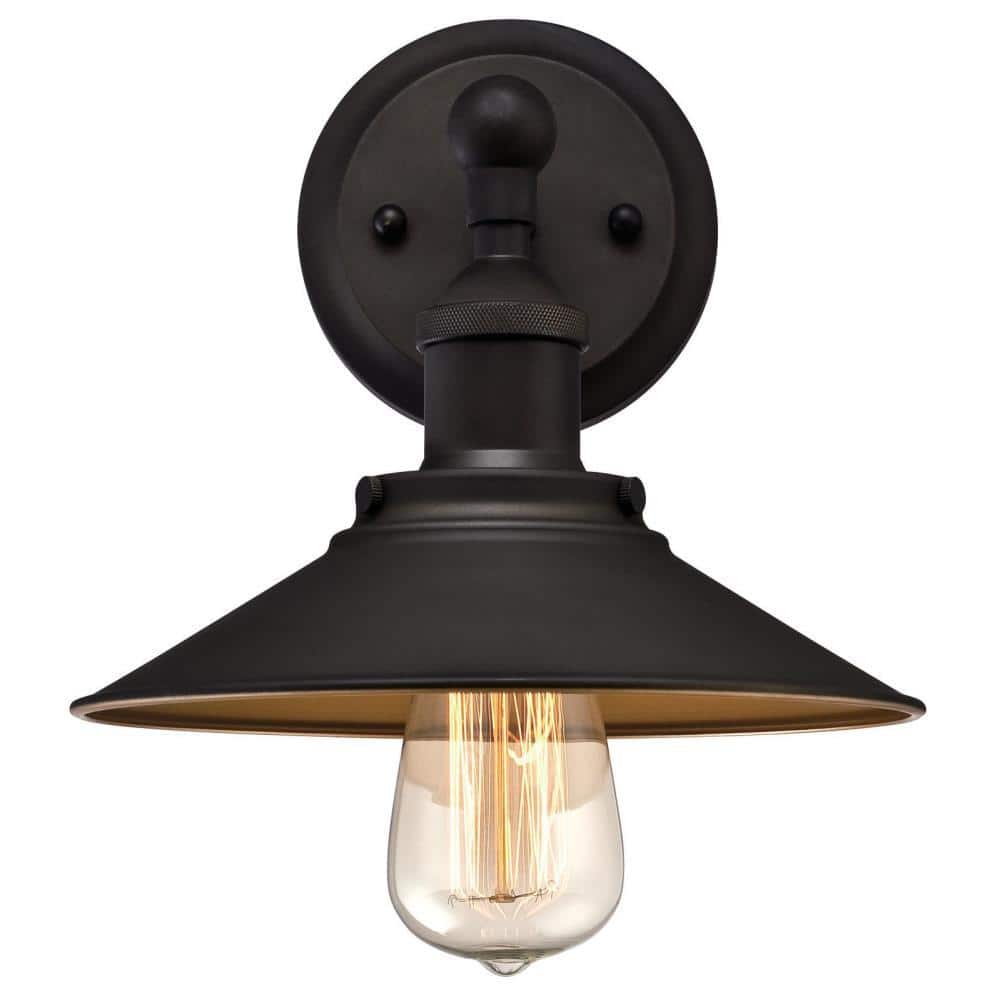 Louis Industrial Bronze Wall Sconce with Metallic Interior