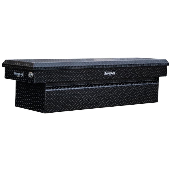 Buyers Products Company 18 in. x 20 in. x 71 in. Black Diamond Tread Aluminum Crossover Truck Tool Box