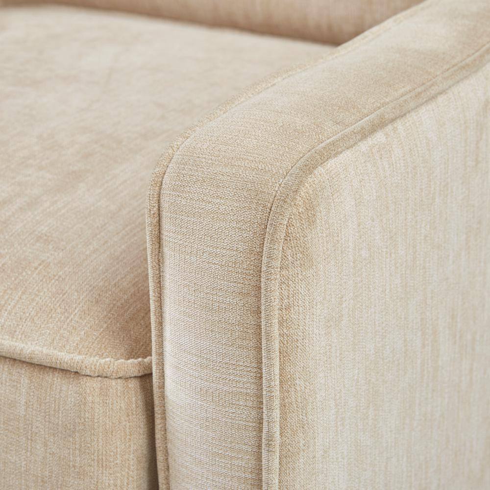 Cream Lawson Swivel Accent Chair with Wood Frame