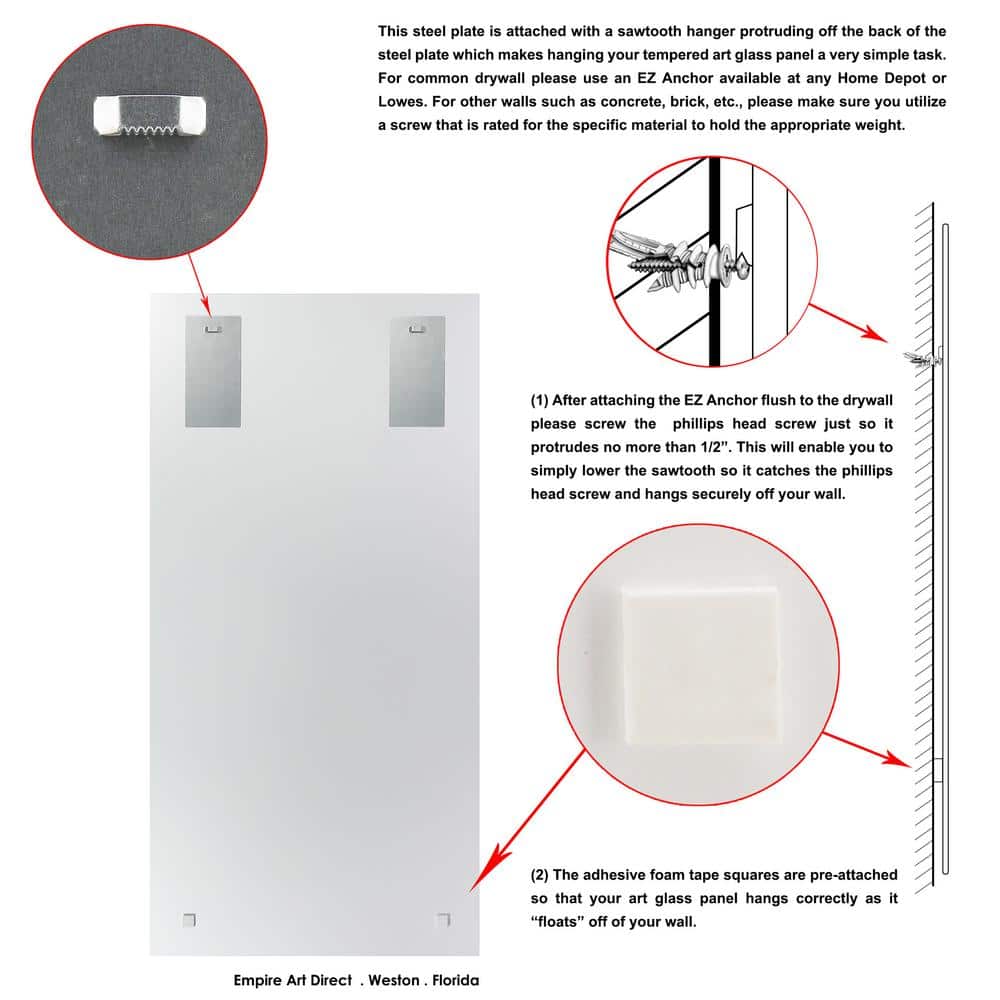 Elegant Full-Length NYC Skyline Frameless Glass Mirror 72" x 36"