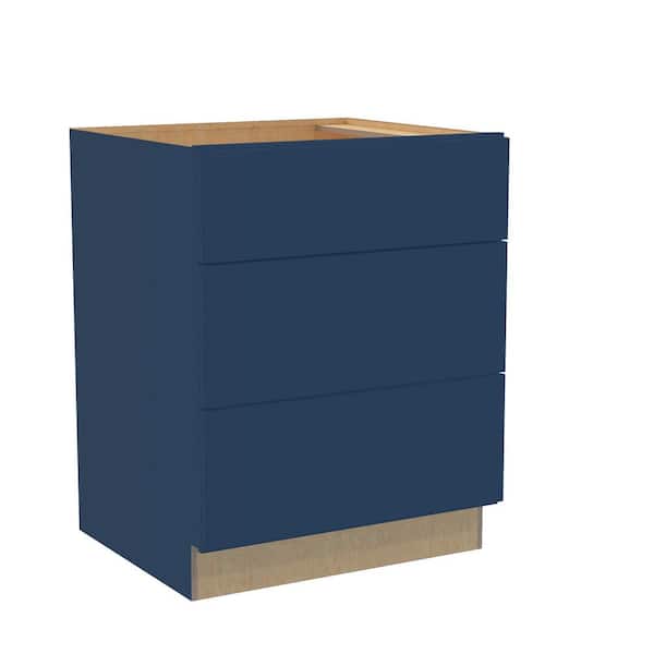 Hargrove 30 in. W x 24 in. D x 34.5 in. H Assembled Plywood Cooktop Base Kitchen Cabinet in Vessel Blue with Soft Close