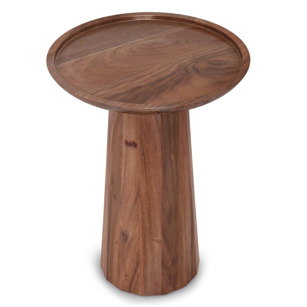 Dayton 13'' Round Light Cognac Solid Acacia Wood Accent Table