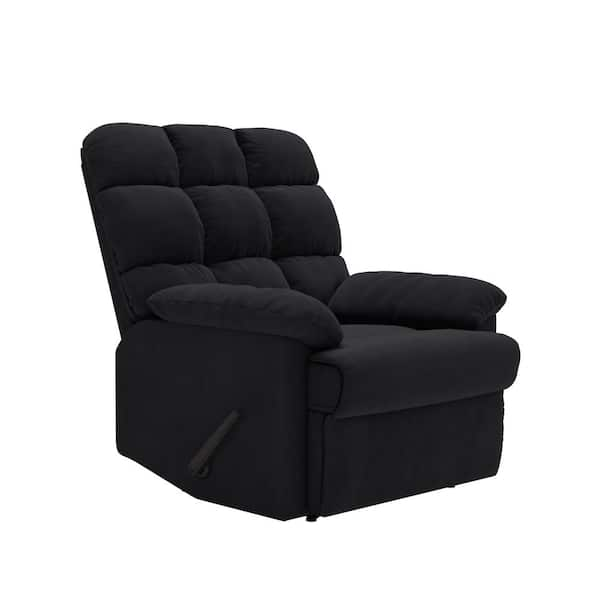 prolounger wall hugger recliner chair in black microfiber