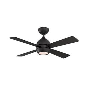Kwad 44 in. Integrated LED Black Ceiling Fan with Opal Frosted Glass Light Kit and Remote Control