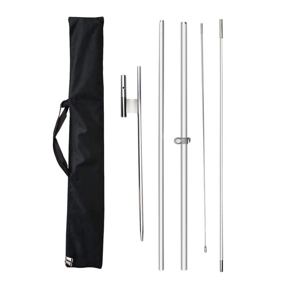 11 in. Adjustable Aluminum Fiberglass Feather Flag Pole Kit Swooper Flagpole with Ground Spike for Outdoor Use price history on PriceWatchPro