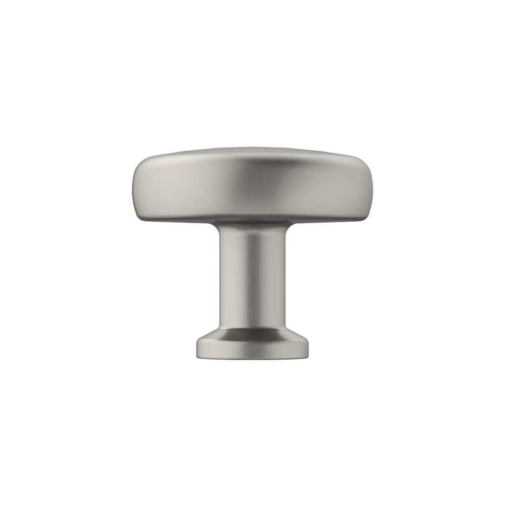 Brushed Nickel Round Cabinet Knob with Mounting Hardware