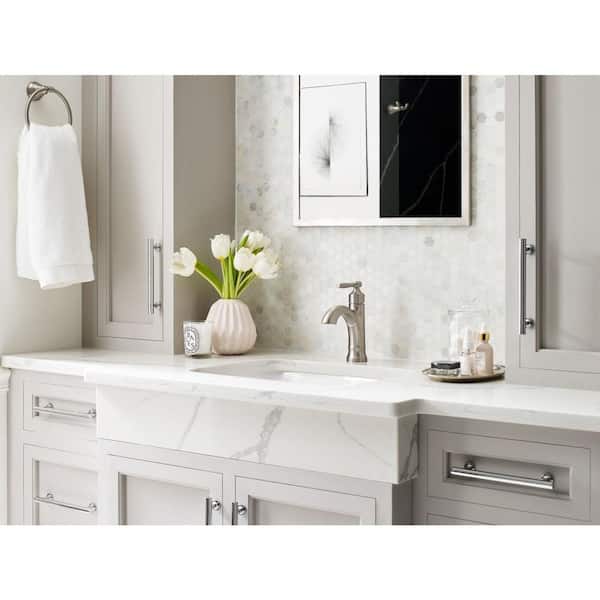 Halle Single Hole Single Handle Bathroom Faucet in Spot Resist Brushed Nickel