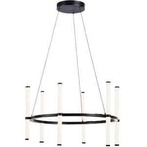 Corvette 6-Light Dimmable Integrated LED Matte Black Statement Chandelier