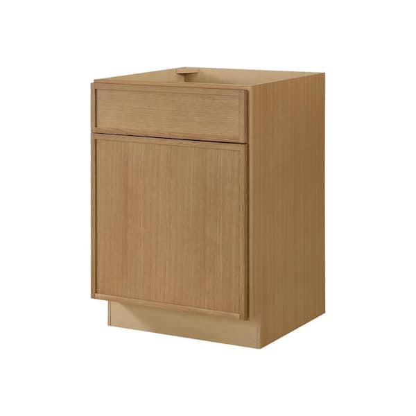 Leyton 24 in. W x 24 in. D x 34.5 in. H Ready to Assemble Plywood Slim Shaker Base Kitchen Cabinet in White Oak