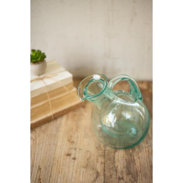 48 oz. Tilted Clear Glass Wine Decanter with Ice Pocket