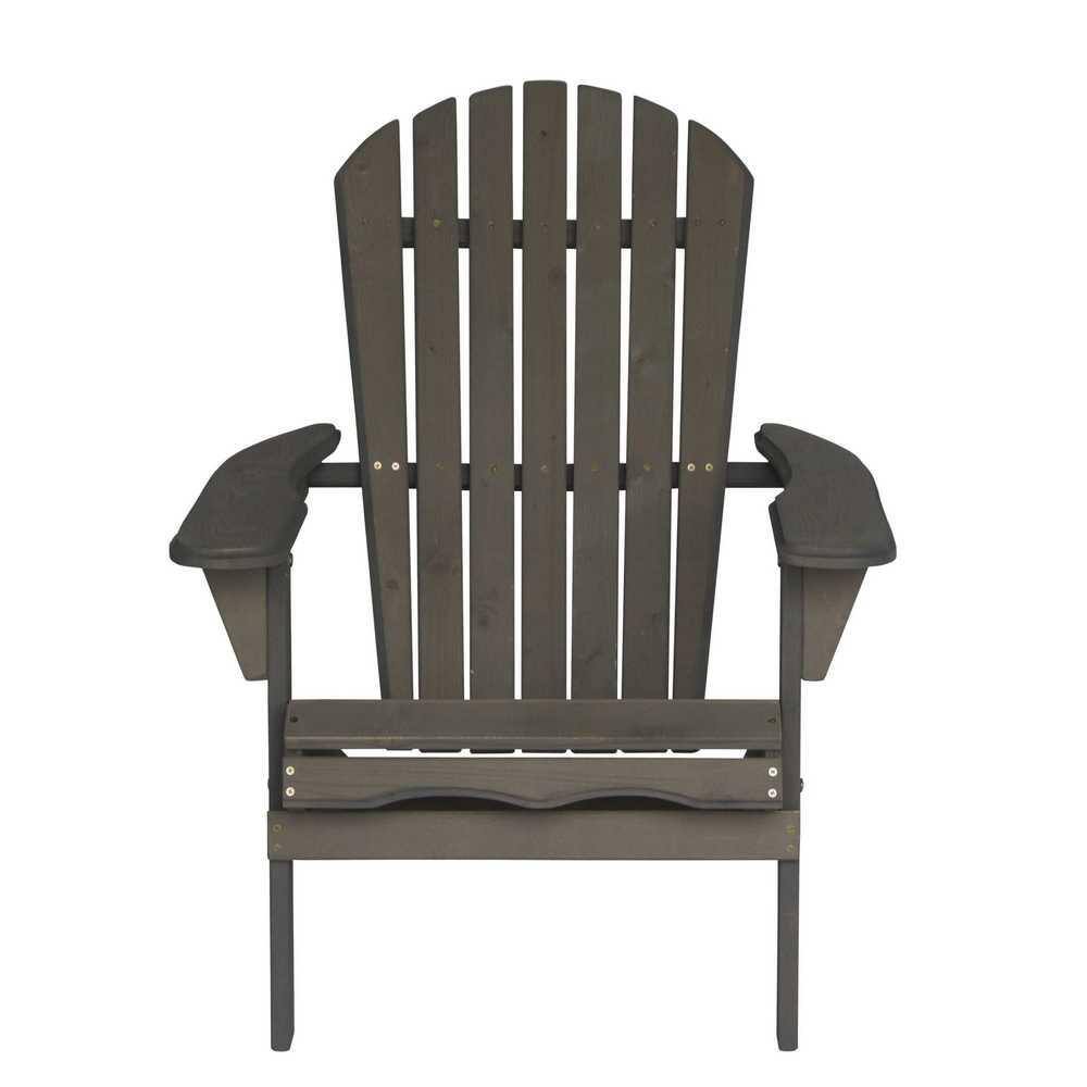 Mongo Dark Grey Wood Folding Adirondack Chair