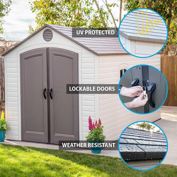 Lifetime Storage Shed: lifetime Garden Building Shed - 15' X 8' - Gray