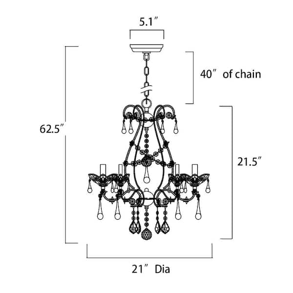 Edvivi Alice Glam 5-Lights Chrome Candlestick Crystal