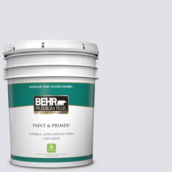 BEHR PREMIUM PLUS 5 gal. #640E-2 Lilac Champagne Semi-Gloss Enamel Low Odor Interior Paint & Primer