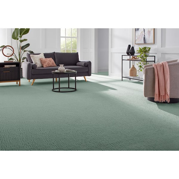 Allison Cove Ocean Spray Green 39 oz. Triexta Pattern Carpet - Installation Required