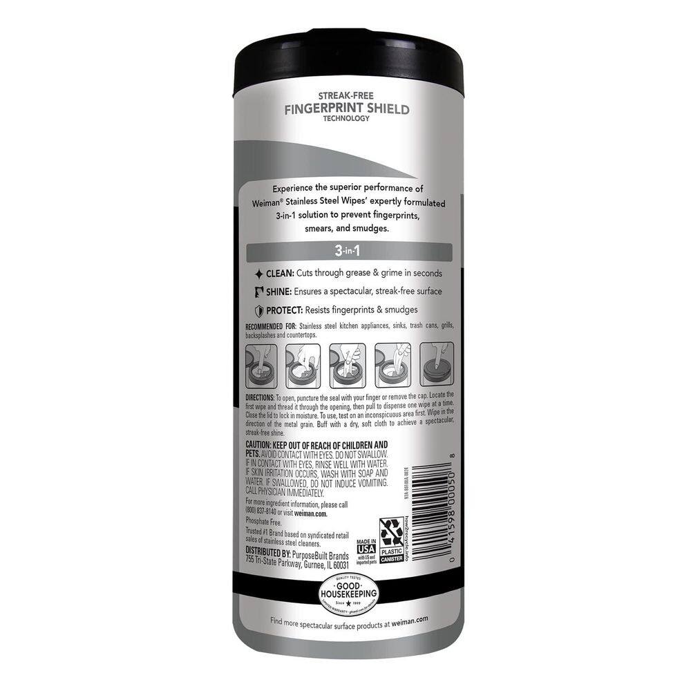 Weiman Stainless Steel Cleaner Wipes - Thumbnail 4