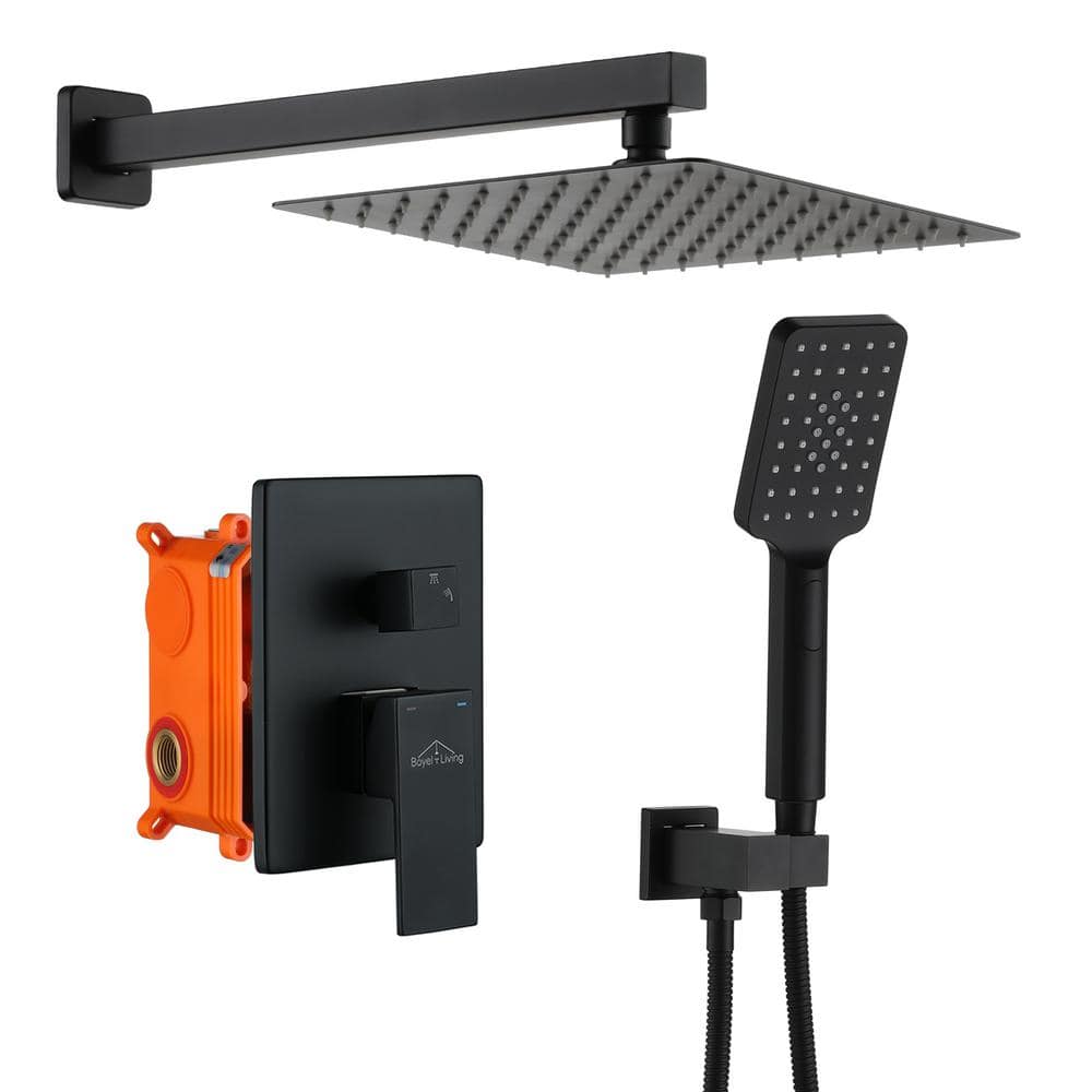 3-Spray Patterns with 2.5 GPM 10 in. Wall Mount Dual Shower Heads with Pres