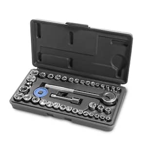 1/4 in. and 3/8 in. Drive Duo Combination SAE/Metric Impact Socket Set (40-Pieces)