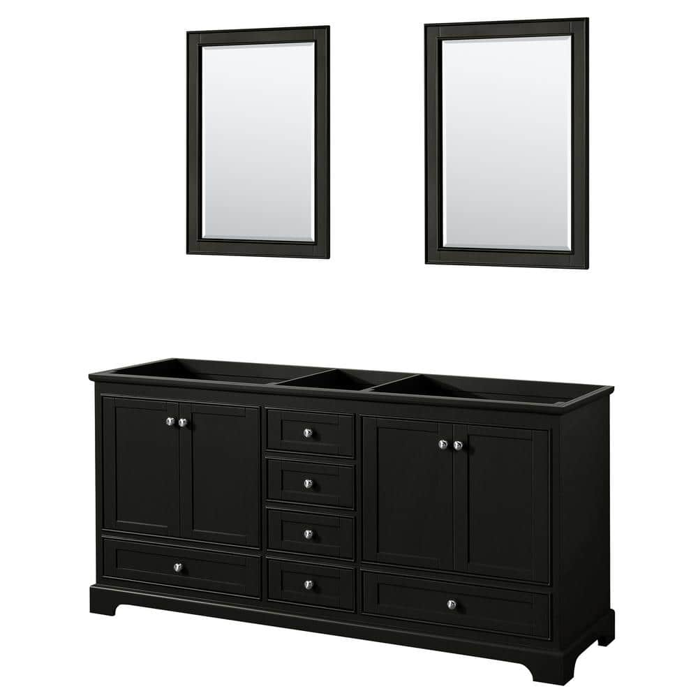 Reviews For Wyndham Collection Deborah 71 In Double Bathroom Vanity Cabinet Only With 24 In Mirrors In Dark Espresso Wcs202072ddecxsxxm24 The Home Depot