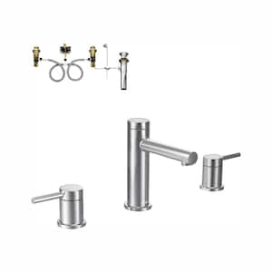 Align 8 in. Widespread 2-Handle Bathroom Faucet Trim Kit in Polished Chrome (Valve Included)