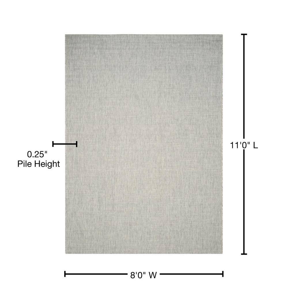 Courtyard Gray Round Synthetic Easy-Care Outdoor Rug - 95"