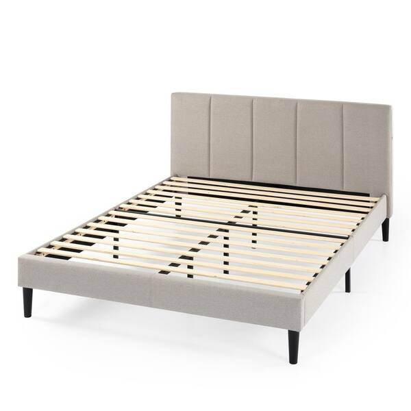 Zinus Maddon Beige Upholstered Queen Platform Bed Frame With Usb Ports Fppvbu 12q The Home Depot Zinus Maddon Beige Upholstered Queen, Platform Fabric Queen Bed