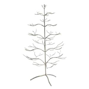 36 in. Silver Metal Ornament Tree with Hanging Branches