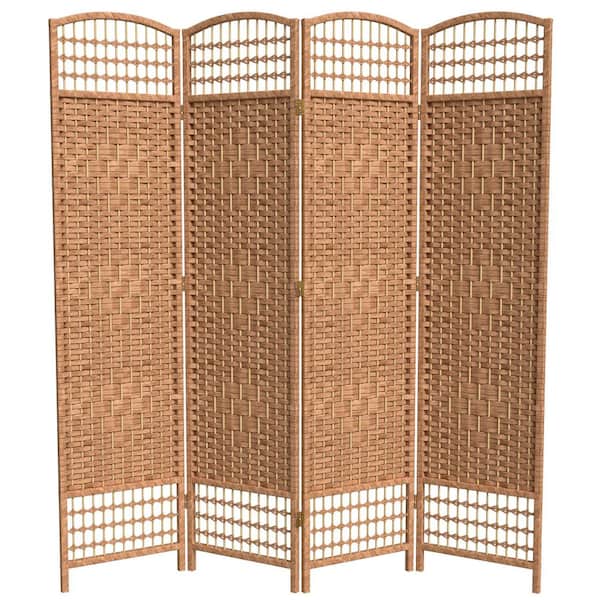 Oriental Furniture 5.5 ft. Natural 4-Panel Room Divider