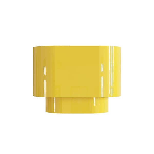 Springview 11 in. 1-Light Shiny Yellow ADA Wall Sconce with Steel Shade