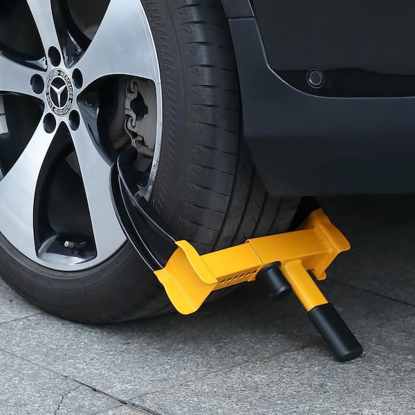 Wheel Lock, 2 Packs Universal Wheel Clamp Lock, Adjustable Anti Theft Trailer Lock Wheel Clamp, Heavy-duty Steel Tire