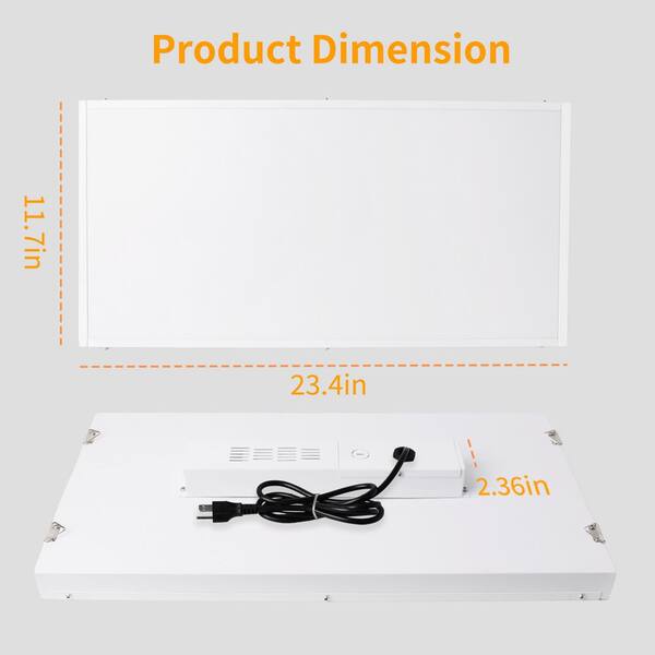 Bieuoram 2 ft. 100-Watt Integrated LED White High Bay Light 5000K Industrial Workshop Linear Hanging Light（4-Pack）