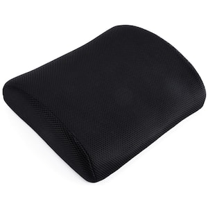Black Memory Foam Lumbar Cushion with Velvet Cover