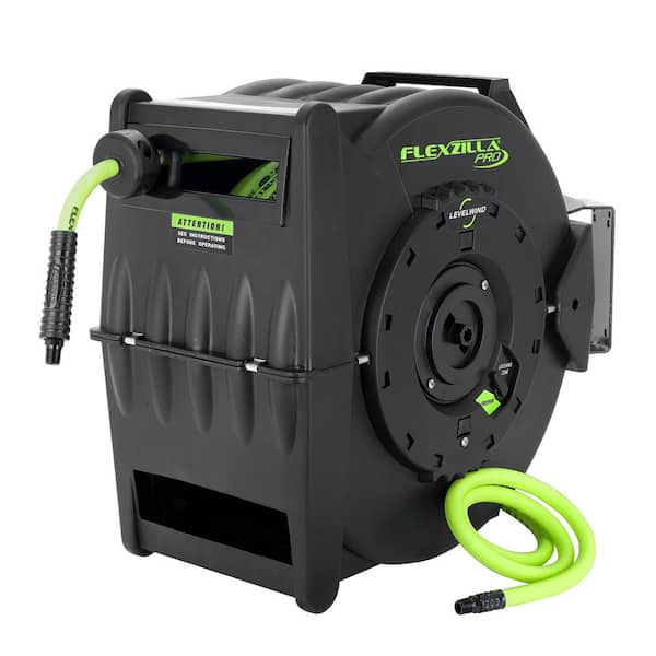 Flexzilla 3/8 in. Dia x 50 ft. Retractible Air Hose Reel with Levelwind Technology