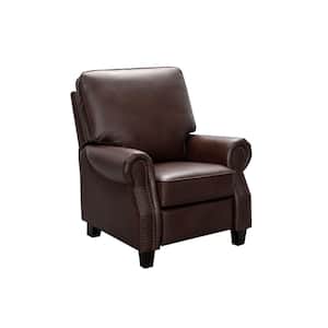 Lyla Leather Pushback Recliner, Red