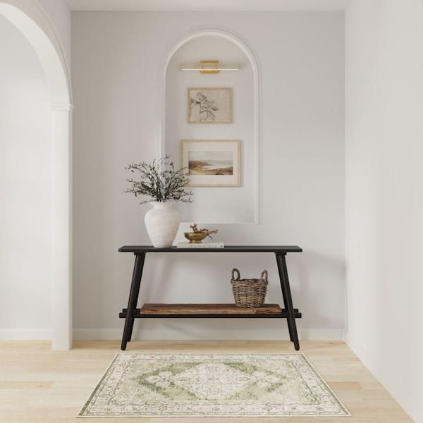 Astra Machine Washable doormat 2 ft. x 4 ft. Center medallion Traditional Area Rug