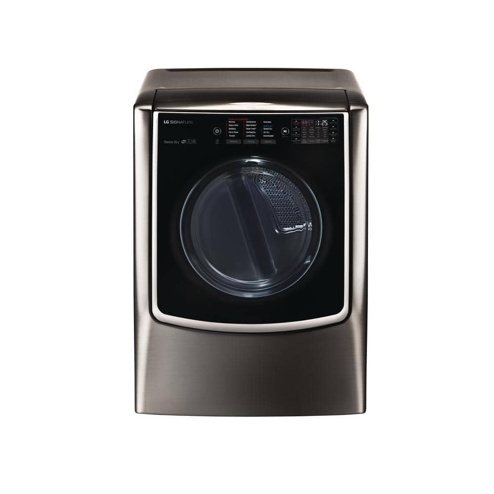 LG SIGNATURE 9 cu. ft. Large Capacity Vented Smart Electric Dryer w/ TurboSteam, Touch Control Panel, Black Stainless Steel