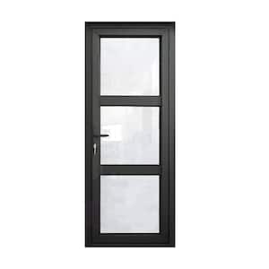 Teza French Doors 37.5 in. x 96 in. Matte Black Aluminum 3 Lite Right Hand Inswing French Door