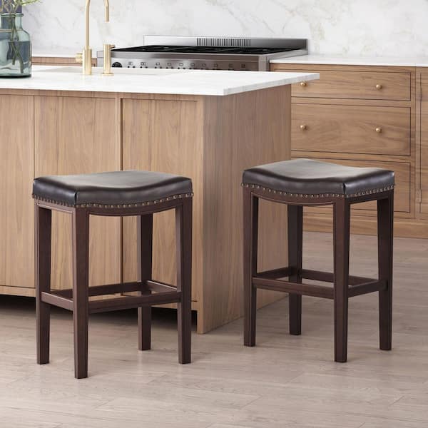 Avondale 26 in. Brown Backless Bar Stools (Set of 2)