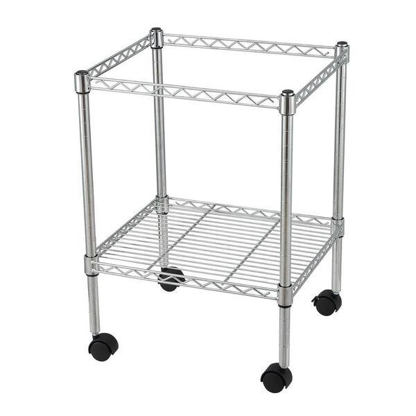 Sandusky 24 in. W x 14 in. D x 22 in. H Single-Tier Steel Rolling File Cart in Chrome