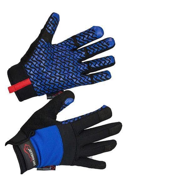 Safe Handler Small/Medium, Blue/Black, Super Grip Palm Gloves, Non 