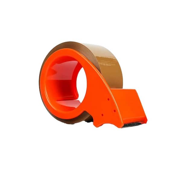 N/A Brown Packing Tape with Dispenser 1.88 in. x 55 yds. 6 Rolls Heavy Duty for Moving Boxes Packaging and Storage