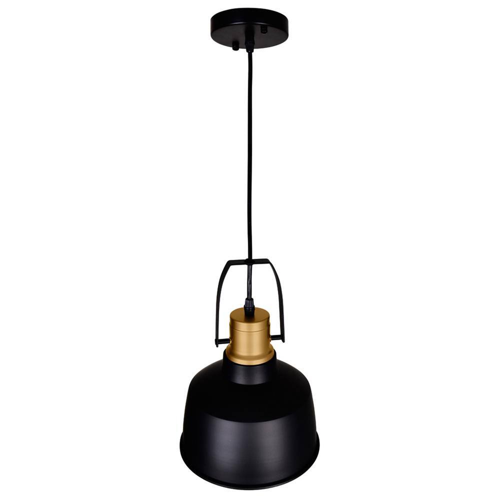 Elisa Mini Crystal-Embellished 9" Black Metal Pendant Light