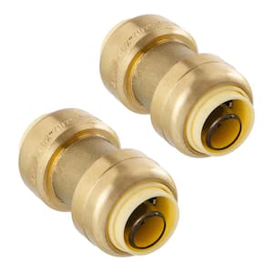 1/2 in. Brass Push- Fit Coupling (2- Pack)
