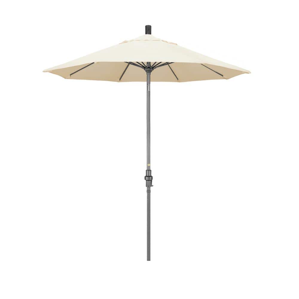 7.5 ft. Grey Aluminum Market Collar Tilt Crank Lift Patio Umbrella in Canvas Sunbrella price history on PriceWatchPro