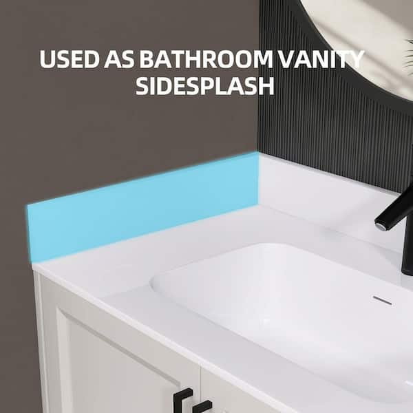 Zeafive 21 in. W x 4 in. H Solid Surface Resin Vanity Sidesplash