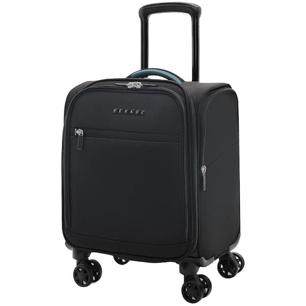 VERAGE 14 in. Black Spinner Carry On Underseat Luggage with USB Port,  Softside Small Suitcase, Plus GM17016-10DW-14-Black - The Home Depot