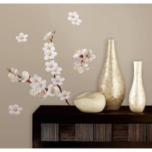 10 in. x 18 in. Dogwood Branch 26-Piece Peel and Stick Wall Decals
